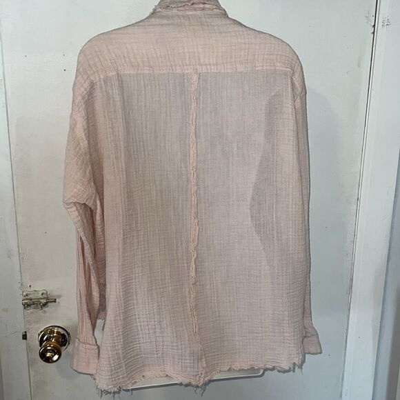 URBAN OUTFITTERS Pink Rose Gauzy Blouse-M - Picture 6 of 11